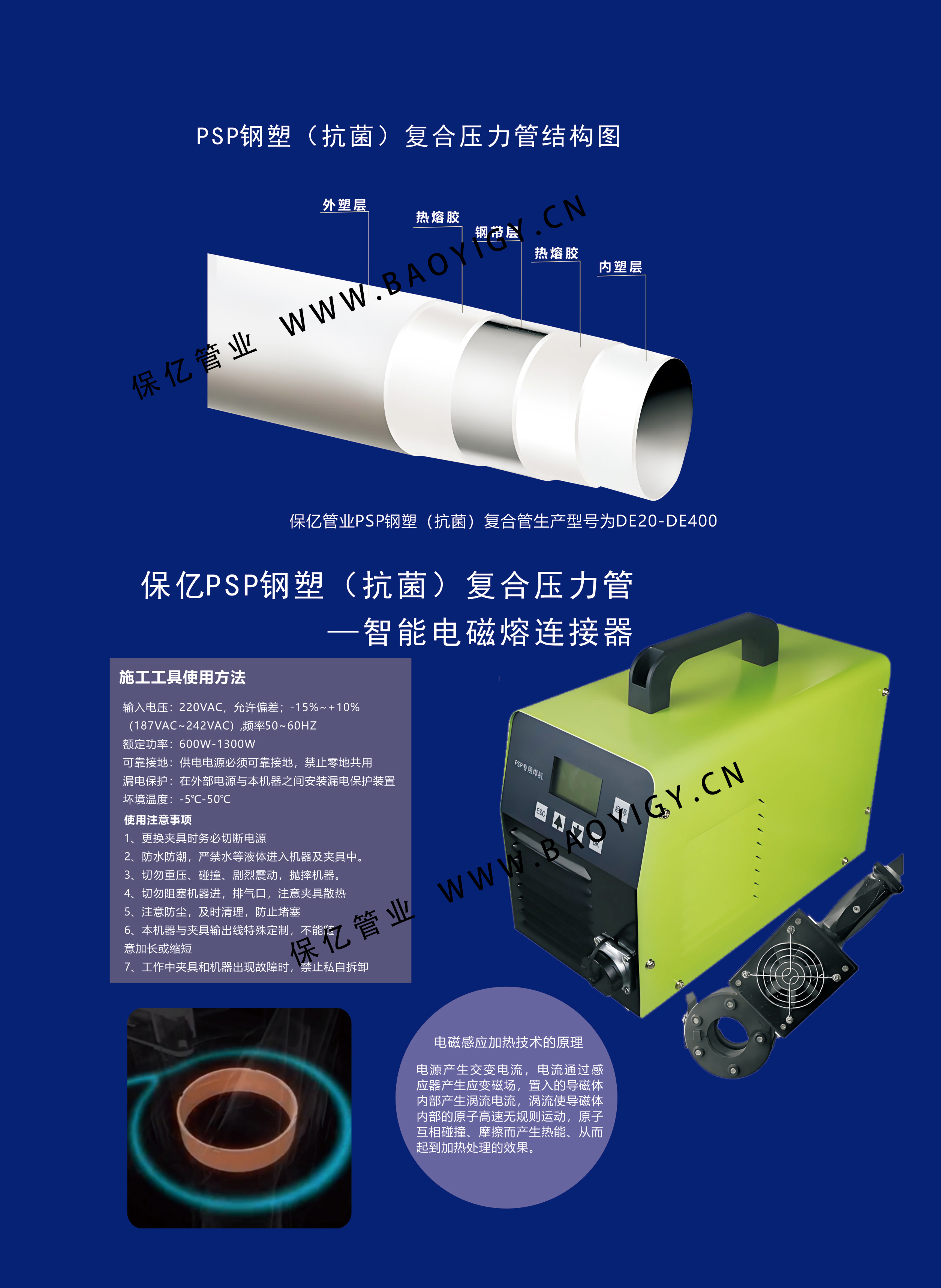 psp鋼塑復合管專用焊機-電磁熔夾具焊機介紹